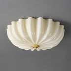 Contemporary Nordic Brass Glass Petal-shaped 3/4-light Flush Mount Ceiling Light for Living Room or Bedroom