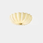 Contemporary Nordic Brass Glass Petal-shaped 3/4-light Flush Mount Ceiling Light for Living Room or Bedroom