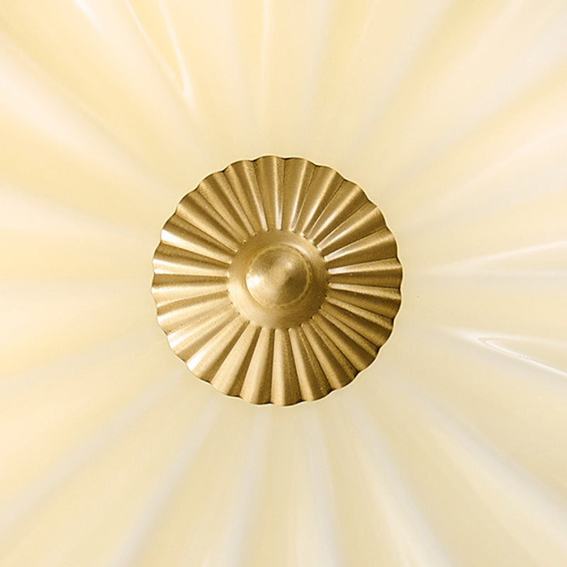 Contemporary Nordic Brass Glass Petal-shaped 3/4-light Flush Mount Ceiling Light for Living Room or Bedroom