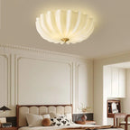 Contemporary Nordic Brass Glass Petal-shaped 3/4-light Flush Mount Ceiling Light for Living Room or Bedroom