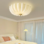 Contemporary Nordic Brass Glass Petal-shaped 3/4-light Flush Mount Ceiling Light for Living Room or Bedroom