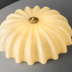 Contemporary Nordic Brass Glass Petal-shaped 3/4-light Flush Mount Ceiling Light for Living Room or Bedroom