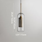 Contemporary Scandinavian Round Long Convex Ball Glass Iron 1-Light Pendant Light For Bedroom