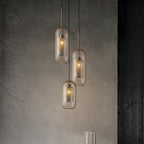 Contemporary Scandinavian Round Long Convex Ball Glass Iron 1-Light Pendant Light For Bedroom