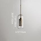 Contemporary Scandinavian Round Long Convex Ball Glass Iron 1-Light Pendant Light For Bedroom