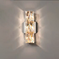 Modern Minimalist Rectangular Stainless Steel Crystal 3/4/6 Light Wall Sconce Lamp For Bedroom