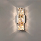Modern Minimalist Rectangular Stainless Steel Crystal 3/4/6 Light Wall Sconce Lamp For Bedroom
