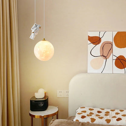 Contemporary Creative Globe Iron Plastic 1-light Kids Pendant Light for Living Room