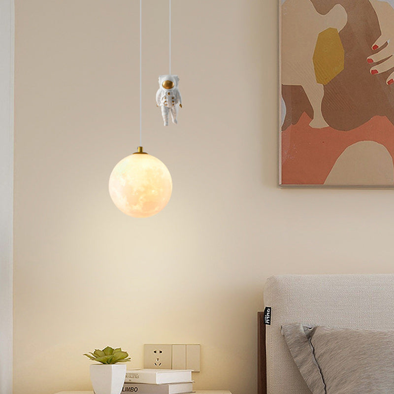Contemporary Creative Globe Iron Plastic 1-light Kids Pendant Light for Living Room
