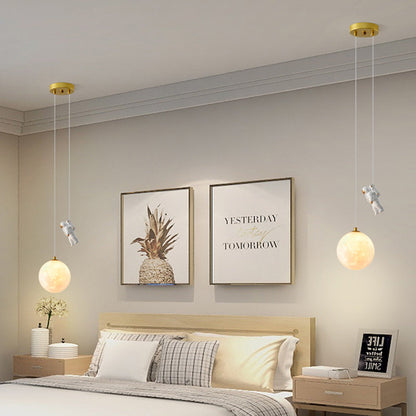 Contemporary Creative Globe Iron Plastic 1-light Kids Pendant Light for Living Room