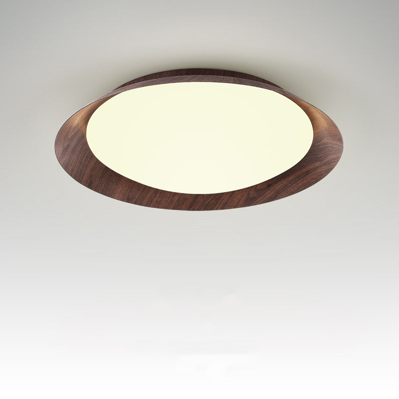 Traditional Vintage Round Iron Acrylic LED Flush Mount Ceiling Light for Living Room