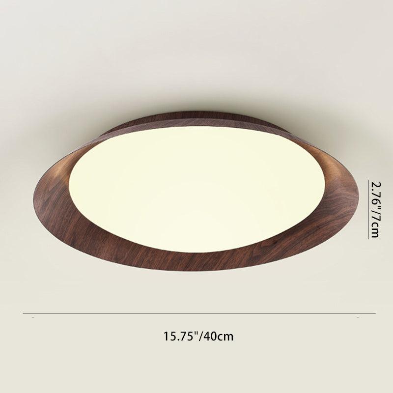 Traditional Vintage Round Iron Acrylic LED Flush Mount Ceiling Light for Living Room