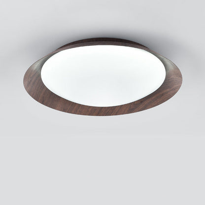 Traditional Vintage Round Iron Acrylic LED Flush Mount Ceiling Light for Living Room