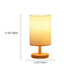 Traditional Japanese Cylinder Wood Fabric 1-Light Table Lamp For Living Room Lumendat