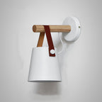 Contemporary Nordic Drum Wood Iron 1-Light Wall Sconce Lamp For Living Room