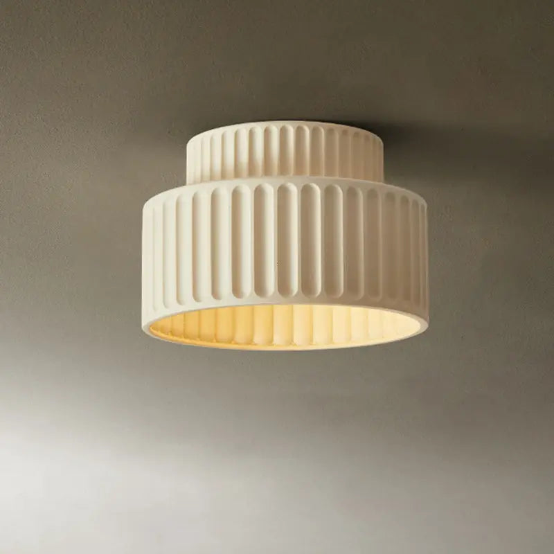 Contemporary Scandinavian Cylinder Plastic 1-light Flush Mount Ceiling Light for Living Room BulbSquare