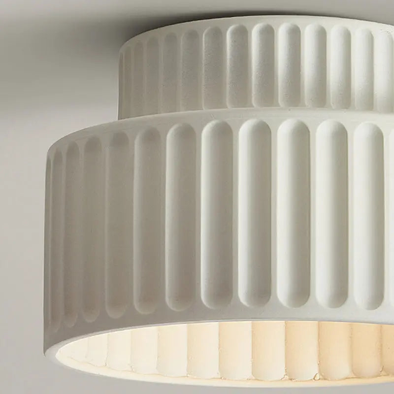 Contemporary Scandinavian Cylinder Plastic 1-light Flush Mount Ceiling Light for Living Room BulbSquare