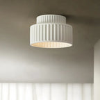 Contemporary Scandinavian Cylinder Plastic 1-light Flush Mount Ceiling Light for Living Room BulbSquare