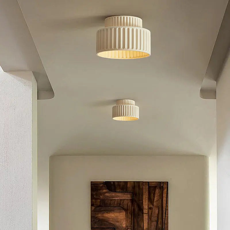 Contemporary Scandinavian Cylinder Plastic 1-light Flush Mount Ceiling Light for Living Room BulbSquare