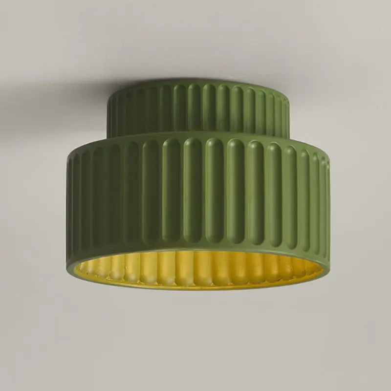 Contemporary Scandinavian Cylinder Plastic 1-light Flush Mount Ceiling Light for Living Room BulbSquare