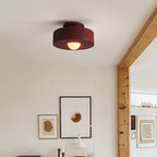 Contemporary Nordic Round Plastic 1-light Semi-flush Mount Ceiling Light for Living Room BulbSquare