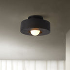 Contemporary Nordic Round Plastic 1-light Semi-flush Mount Ceiling Light for Living Room BulbSquare