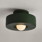 Contemporary Nordic Round Plastic 1-light Semi-flush Mount Ceiling Light for Living Room BulbSquare