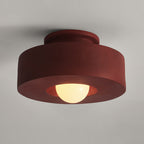 Contemporary Nordic Round Plastic 1-light Semi-flush Mount Ceiling Light for Living Room BulbSquare