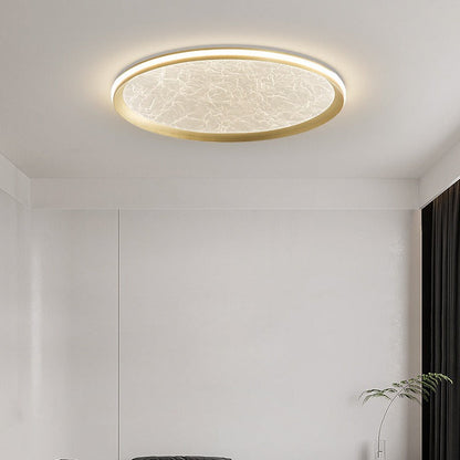 Contemporary Luxury Round Iron Aluminum Acrylic LED Flush Mount Ceiling Light For Living Room