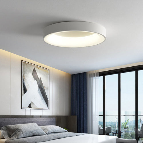 Contemporary Nordic Round Aluminum Acrylic LED Flush Mount Ceiling Light for Living Room