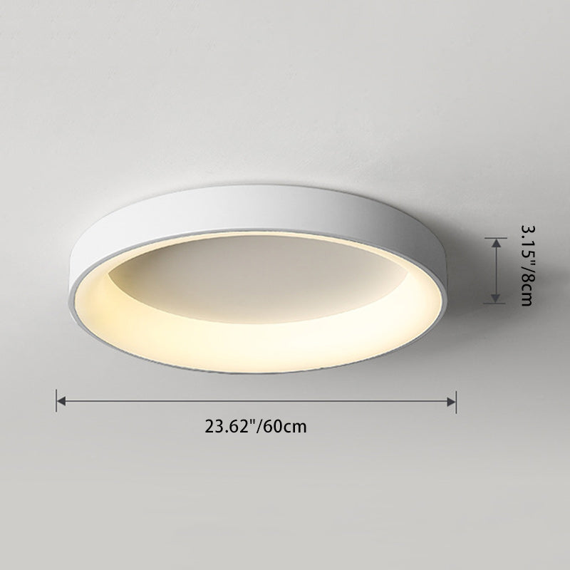 Contemporary Nordic Round Aluminum Acrylic LED Flush Mount Ceiling Light for Living Room