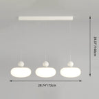 Contemporary Creative Oval Iron Plastic 3-Light Pendant Light For Living Room