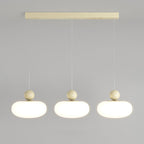 Contemporary Creative Oval Iron Plastic 3-Light Pendant Light For Living Room