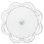 Modern Transitional Flower Iron Fabric 1-Light Semi-Flush Mount Ceiling Light For Living Room