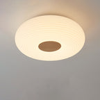 Contemporary Nordic Round Iron Wood Plastic LED Flush Mount Ceiling Light for Living Room