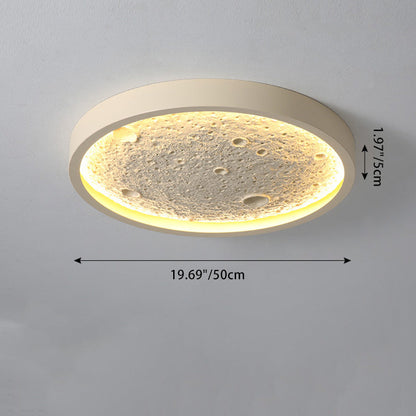 Contemporary Creative Round Iron Resin LED Flush Mount Ceiling Light For Living Room