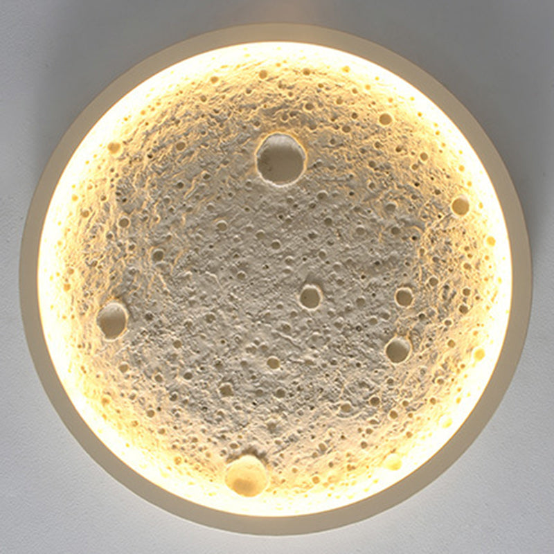 Contemporary Creative Round Iron Resin LED Flush Mount Ceiling Light For Living Room