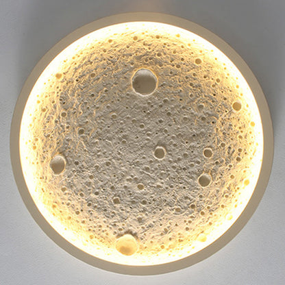 Contemporary Creative Round Iron Resin LED Flush Mount Ceiling Light For Living Room