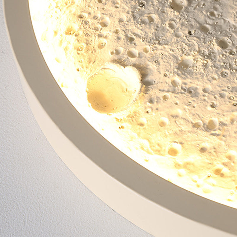 Contemporary Creative Round Iron Resin LED Flush Mount Ceiling Light For Living Room