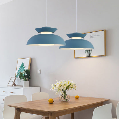 Contemporary Scandinavian Dome Aluminum Acrylic 1-light Pendant Light for Living Room