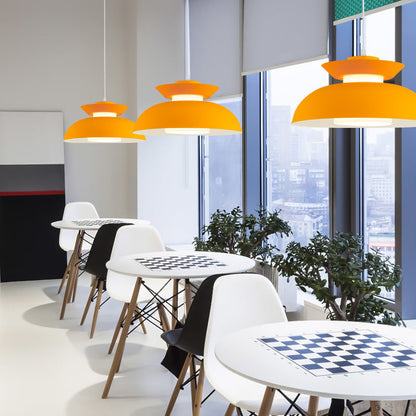 Contemporary Scandinavian Dome Aluminum Acrylic 1-light Pendant Light for Living Room