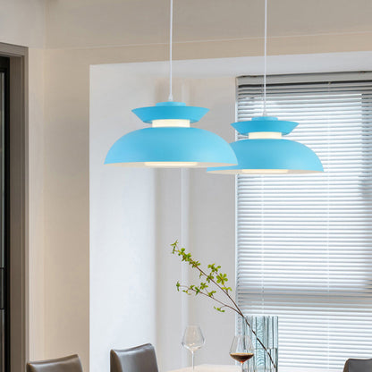 Contemporary Scandinavian Dome Aluminum Acrylic 1-light Pendant Light for Living Room