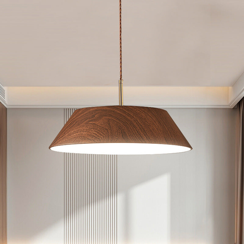 Traditional Japanese Round Iron Acrylic LED Pendant Light For Living Room