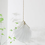 Contemporary Coastal Shell Iron Glass 1-light Pendant Light for Living Room