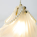 Contemporary Coastal Shell Iron Glass 1-light Pendant Light for Living Room