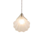 Contemporary Coastal Shell Iron Glass 1-light Pendant Light for Living Room