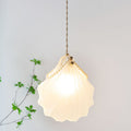Contemporary Coastal Shell Iron Glass 1-light Pendant Light for Living Room