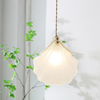 Contemporary Coastal Shell Iron Glass 1-light Pendant Light for Living Room