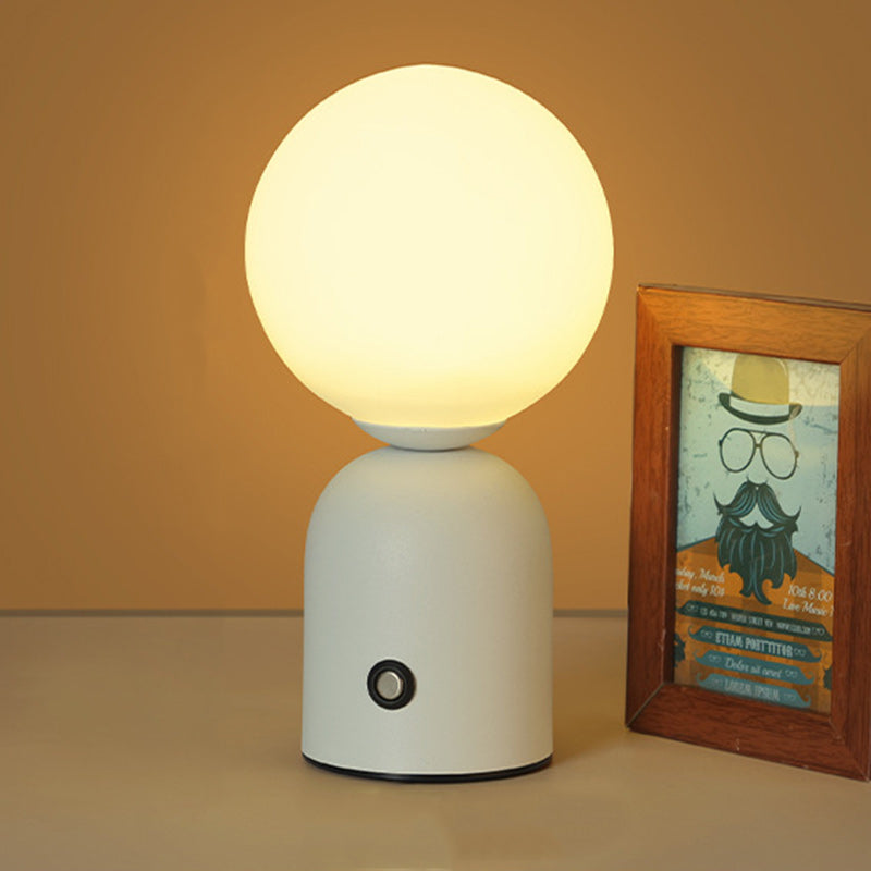 Contemporary Scandinavian Globe Iron Acrylic LED Table Lamp For Living Room Lumendat