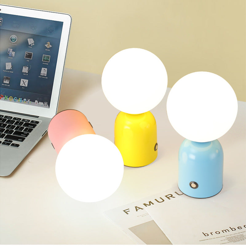 Contemporary Scandinavian Globe Iron Acrylic LED Table Lamp For Living Room Lumendat